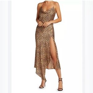 Alice and Olivia HARMONY DRAPEY SLIP MIDI DRESS NWOT